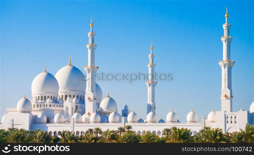 Sheikh Zayed Grand Mosque shots from distance.