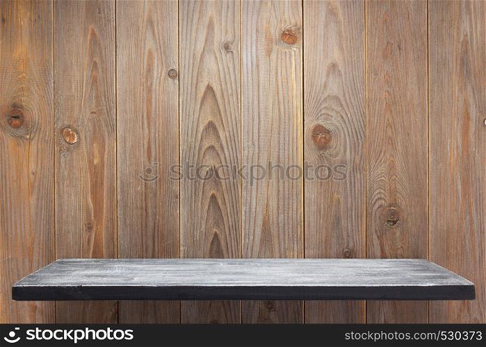 shelf and wooden wall background texture surface