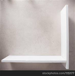 shelf at stone wall surface background texture