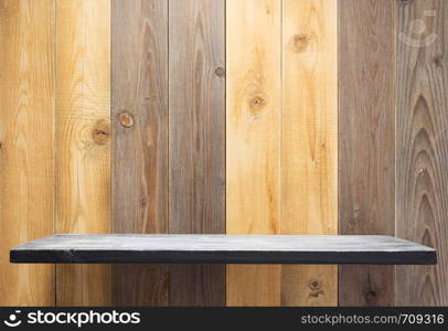 shelf at wooden background texture surface