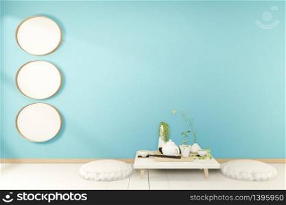 shelf wall in modern empty room Japanese - tropical style,minimal designs. 3D rendering