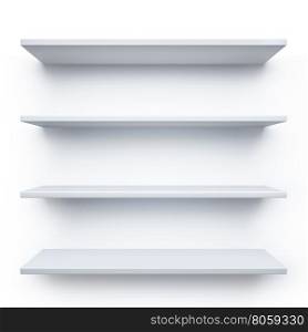 Shelves. Shelves isolated on clean white background.