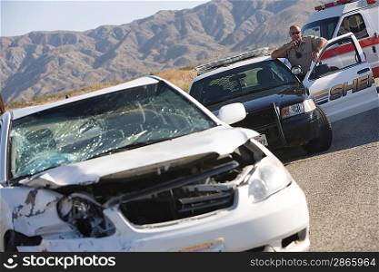 Sheriff reporting car crash