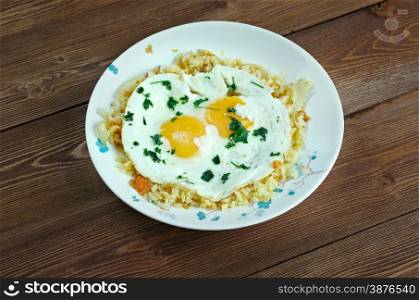 sheshryanch eggs plov. Azerbaijani cuisine dish