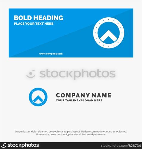 Shield, Security, Greece SOlid Icon Website Banner and Business Logo Template