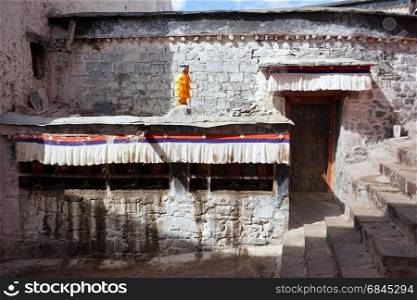 SHIGATSE, CHINA - CIRCA MAY 2017 Inside Tashilhunpo Monastery.