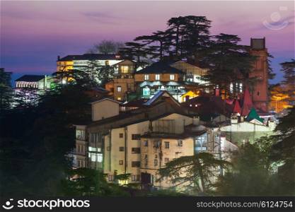 Shimla aerial view, it is the capital city of the Indian state of Himachal Pradesh, located in northern India.