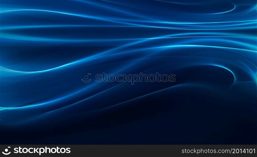 Shining Blue Wavy Lines on Dark Background