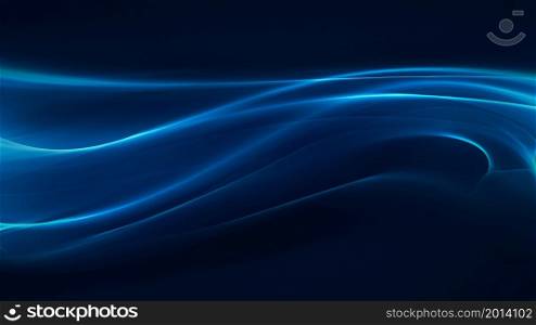 Shining Blue Wavy Lines on Dark Background