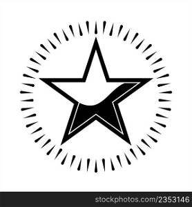 Shining Star Icon, Glowing Bright Star Shape Vector Art Illustration