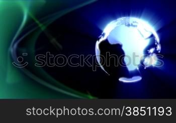 Shining world globe rotating,seamless loop