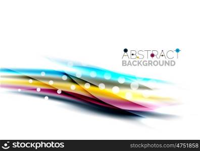 Shiny color lines on white background - motion