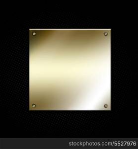 Shiny distressed metalicl frame on perforated metal background