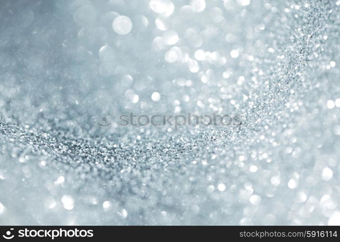 Shiny glitter bokeh background. Abstract silver shiny glitter bokeh christmas background