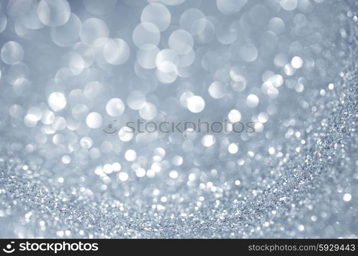 Shiny glitter bokeh background. Abstract silver shiny glitter bokeh christmas background