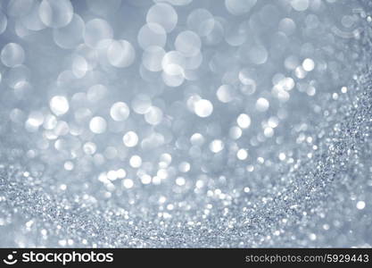 Shiny glitter bokeh background. Abstract silver shiny glitter bokeh christmas background