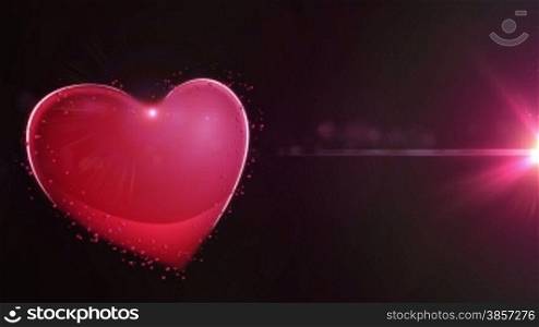shiny heart shape. Valentine/s day video.