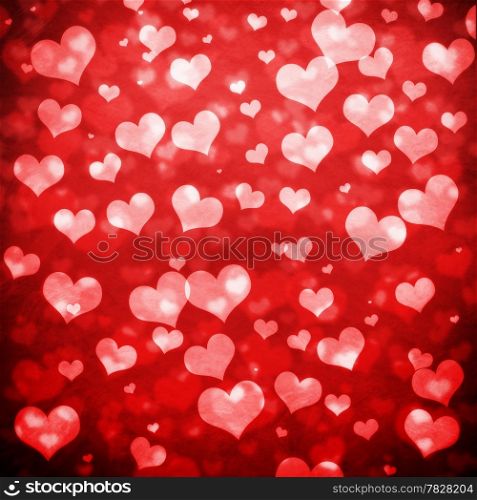Shiny hearts bokeh light Valentine&rsquo;s day background