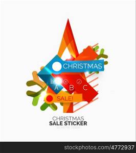 Shiny holiday New Year and Christmas sale banners, promotional and info templates