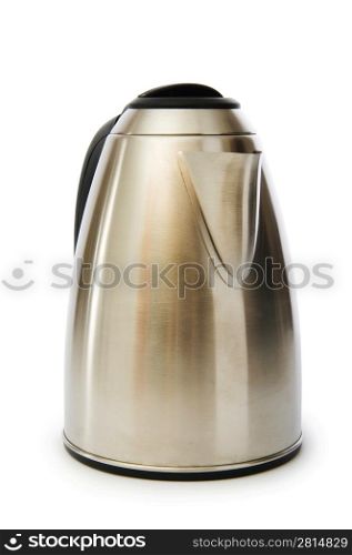 Shiny kettle isolated on the white background