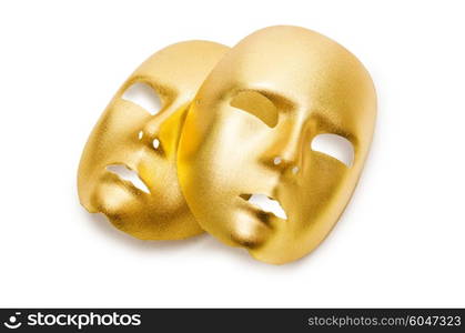 Shiny masks isolated on white background