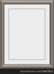 shiny metal frame with white matte for certificates, awards or photos. metal frame