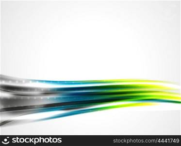 Shiny metallic wave curtain. Abstract background,