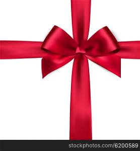 Shiny red satin ribbon on white background. Shiny red satin ribbon on white background. red bow. Red bow and red ribbon
