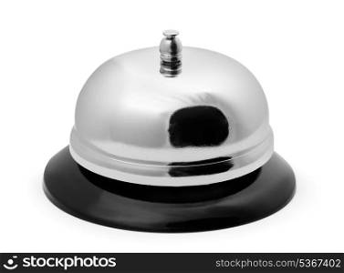 Shiny service ring bell isolated on white
