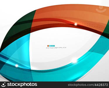 Shiny wave modern motion template. Shiny wave modern motion template - color curve stripes and lines in motion concept and with light and shadow effects. Presentation banner and business card message design template