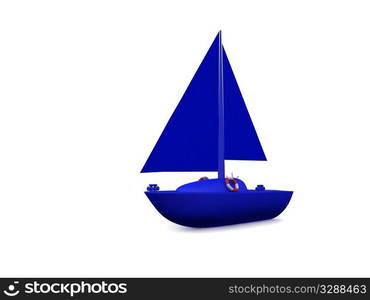 ship. 3D yacht sport icon