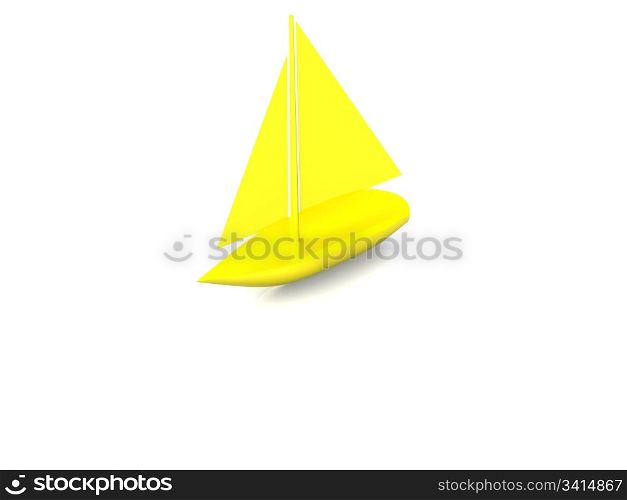 ship. 3D yacht sport icon