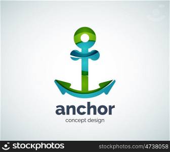 ship anchor logo template, abstract business icon