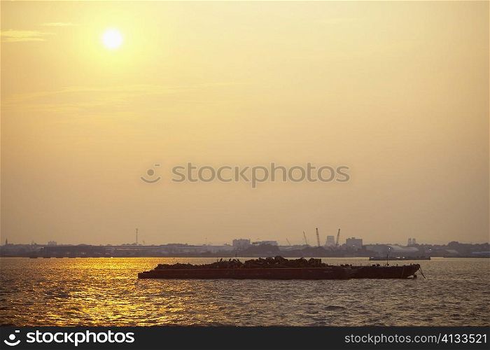 Ship in the sea, New York City, New York State, USA