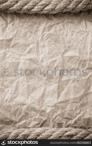 ship ropes at old paper background