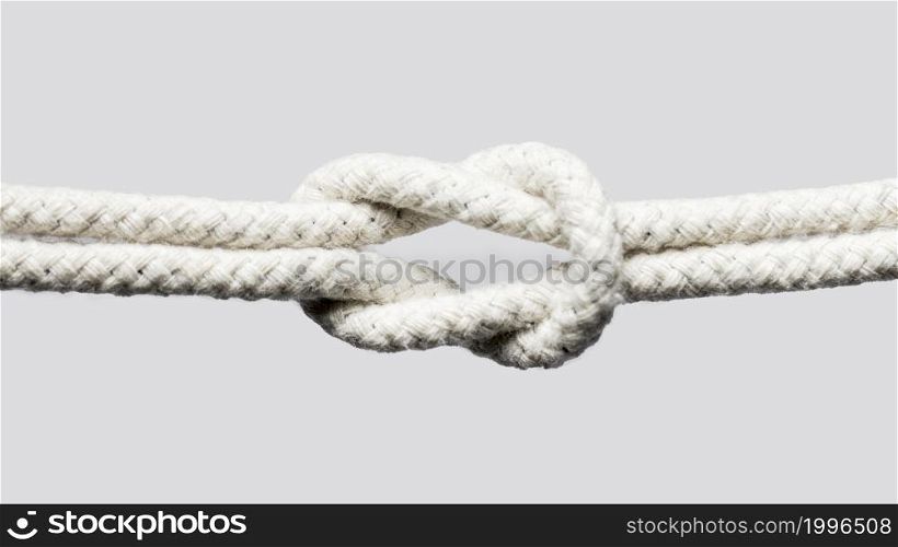 ship white ropes knot isolated white background