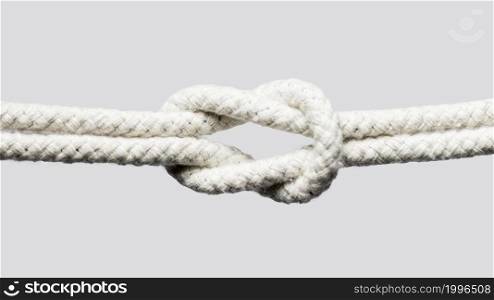 ship white ropes knot isolated white background