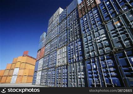 Shipping container in storage yard