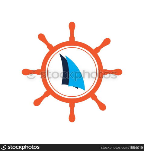 ships wheel logo vector illustration design template