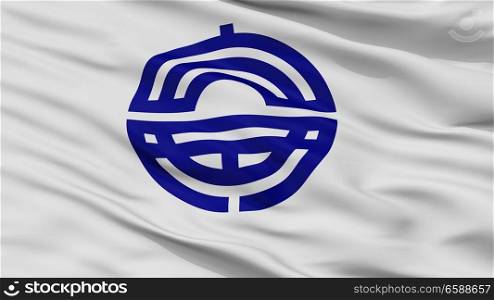 Shiraoka City Flag, Country Japan, Saitama Prefecture, Closeup View. Shiraoka City Flag, Japan, Saitama Prefecture, Closeup View