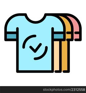 Shirt agitation icon. Outline shirt agitation vector icon color flat isolated. Shirt agitation icon color outline vector
