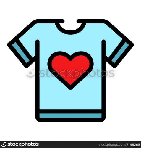 Shirt charity icon. Outline shirt charity vector icon color flat isolated. Shirt charity icon color outline vector