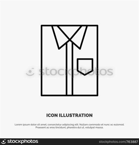 Shirt, Cloth, Clothing, Dress, Fashion, Formal, Wear Line Icon Vector