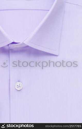 shirt, detailed close-up collar and button, top view. shirt, top view