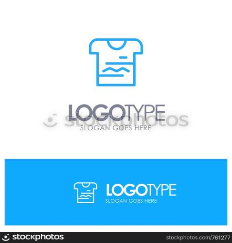Shirt, Tshirt, Cloth, Uniform Blue outLine Logo with place for tagline