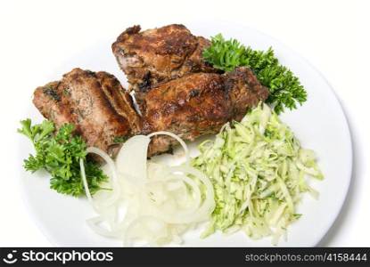 shish kebab isolated on white background