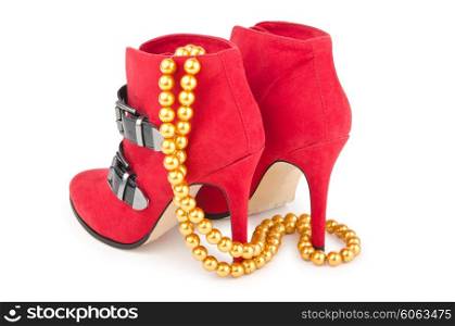 Shoes and gift box in fashion concept