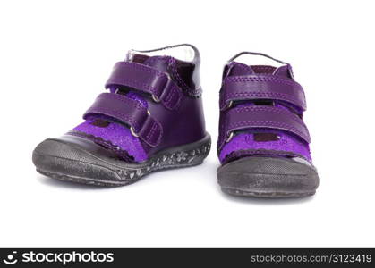 shoes for little girl over white background