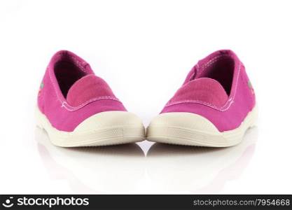 Shoes for little girls isolated on white background