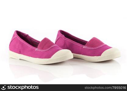 Shoes for little girls isolated on white background